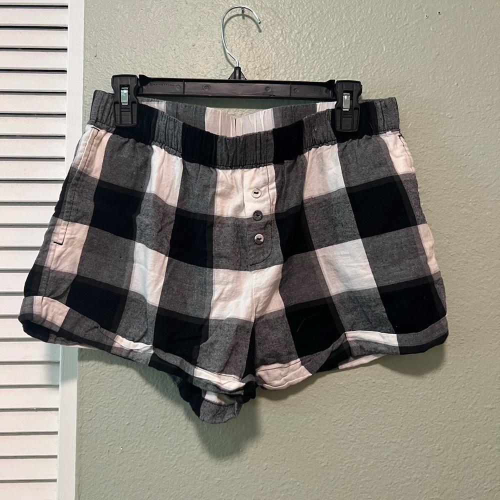 Stars Above Monochrome Plaid Shorts